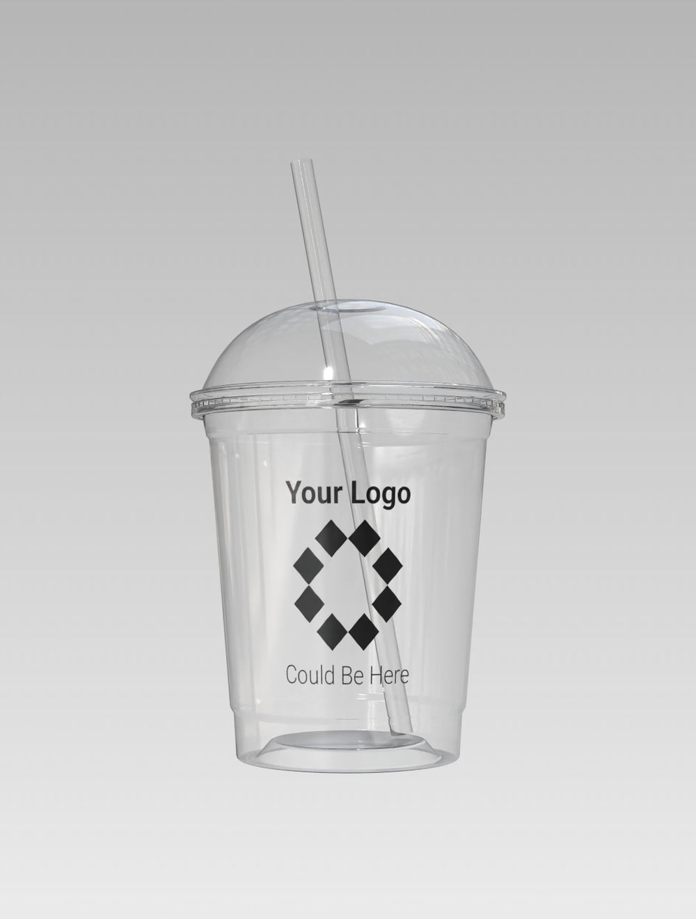 Custom Branded 16oz Iced Coffee Plastic Cup with Free Dome Lid