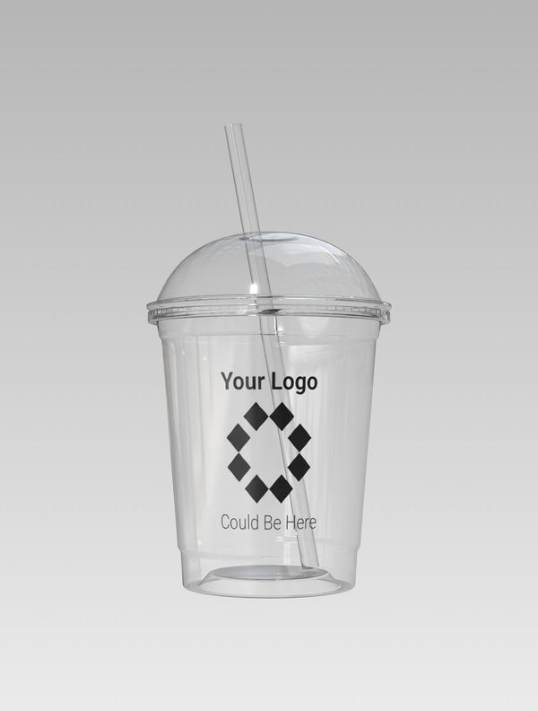 Custom Branded 16oz Iced Coffee Plastic Cup with FREE DOME LID