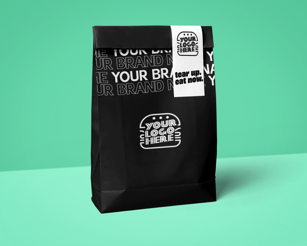 Brand Name Patterned Delivery (SOS) Paper Bag