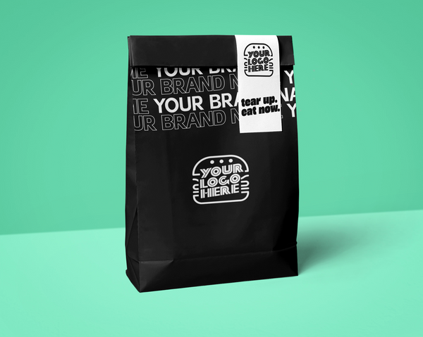 Custom Brand Name Patterned Delivery (SOS) Paper Bag