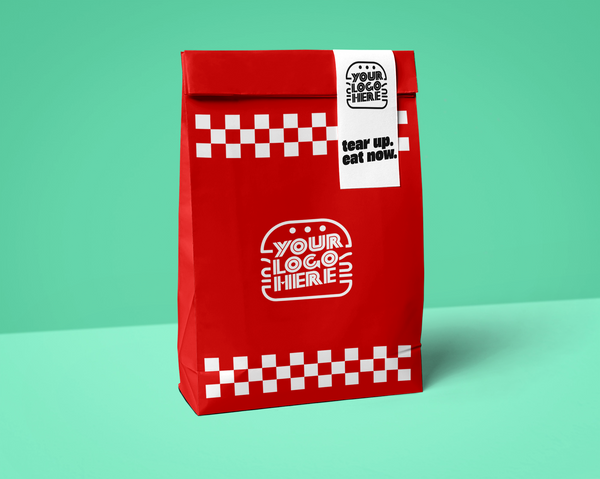 Custom Branded Checkerboard Patterned Delivery (SOS) Bag, XL Size, 70 GSM